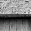 View of lintel inscribed '16 CB MH 86', Cross Wynd, Falkland.