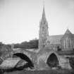 View of Old Stow Bridge and Stow Kirk from SW.