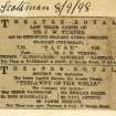 Newscutting from The Scotsman advertising a performance of Il Trovatore and the upcoming performance of 'Trelawny of the Wells', with a performance by Dion Boucicault (Jnr) and his wife (Dame) Irene Vanbrugh.
