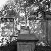 View of tombstones.