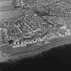 Oblique aerial view of Buckhaven centred on the Old Buckhaven housing redevelopment designed by Wheeler and Sproson in 1964-73, and recorded as part of the Wheeler and Sproson Project.  Taken from the SE.