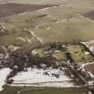 Oblique aerial view centred on the remains of the castle taken from the NE.