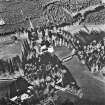 Aboyne, Aboyne Castle, Home Farm, Mains of Aboyne, Enclosure.
Oblique aerial view.