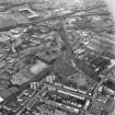 General aerial view of Gorgie, including Robertson Avenue Bakery, Wheatfield Road North British Distillery, Tynecastle Park Stadium, Murrayfield Stadium and Wheatfield Road Blandfield Chemical Works.