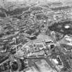 Oblique aerial view, showing West End, Lothian Road and the Usher Hall.