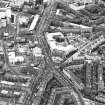 Oblique aerial view centred on Princes Exchange with hall adjacent, taken from the SSE.