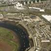 Aerial view of Irvine Harbour, the Scottish Maritime Museum, the sawmill and Portland Road glass works from SW.