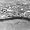 Aerial view of Irvine Harbour, the Scottish Maritime Museum (including SV Carrick), the sawmill and Ayrshire Metal Products, taken from the NW.