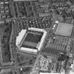 Dundee, Tannadice Street, Tannadice, oblique aerial view, taken from the WNW, centred on Tannadice football ground.  Angus Jute Works visible to the right-hand side of the photograph.
