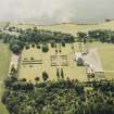 Oblique aerial view of Kinross House centred on the country house and garden, taken from the NE.