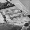 Millhaugh, oblique aerial view, taken from the ESE, centred on a field containing cropmarks including those of an enclosure, ring-ditch, pits and rig.