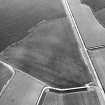 Oblique aerial view centred on the cropmarks of the enclosures, possible ring-groove houses, the possible souterrain, rig and pits, taken from the E.
