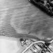 Woodhill House, oblique aerial view, taken from the W, showing cropmarks of rig and furrow cultivation.