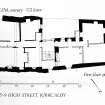 Photographic copy of drawing showing 1st floor plan, showing 17th Century layout and later additions