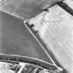 West Mains, oblique aerial view, taken from the S, centred on linear cropmarks.