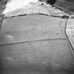 Oblique aerial view of Whitelaw Hill taken from the NNW, centred on the cropmarks of a fort. A pit-alignment is visible in the centre left half of the photograph.