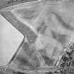 Oblique aerial view centred on the cropmarks of the field boundaries, taken from the NW.