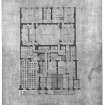 Photographic copy of ground floor plan for Mary Erskine's School
Drawing No 2.  Dated 'June 1908'