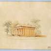 Photographic copy of drawing of perspective view of mausoleum.
Insc: '19 St. Andrew Square, Edinbr, 15 August 1853'.