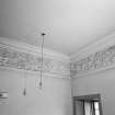 Interior view of Balcaskie House showing detail of cornice possibly in south east tower.