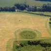 Oblique aerial view of the remains of Broomend of Crichie stone circle and henge.