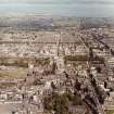 Edinburgh, Old Town.
Aerial view of centre of Edinburgh including Princes Street and New Town at top of photograph, Waverley Bridge to right, Greyfriars and Candlemaker Row at bottom and Castle Esplanade to left