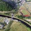 Near vertical aerial view of Tomnahurich Swing Bridge, Inverness, looking NE.