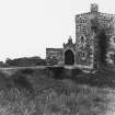 Excavation photograph :entrance gate of Dundarg Castle.