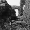 Excavation photograph - Detail of blocking 105 in doorway to NW stairs