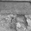 Excavation photograph : trench 2, E/W boundary? wall f158, from S.