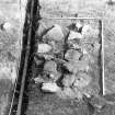 Excavation photograph : trench 5, close up of fill f195 of cut f162 from W.