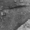 Excavation photograph. Both 1986 extensions cleaned to "spotted dick", either side of baulk.