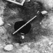 Excavation photograph : F1289 -posthole of ring between stones 10 and 9.