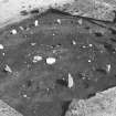 Excavation photograph. Site cleaned at start of 1986.  1985 trench outline extended to square off corners.