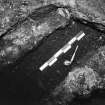 Excavation photograph showing area G and drain 109 and detail of clay pipe, Edinburgh Castle