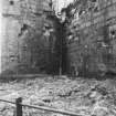 Yester, St Bathan's Chapel (Yester Chapel): Excavation photograph - The angle of the S transept and the nave from the exterior