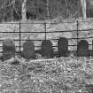 Yester, St Bathan's Chapel (Yester Chapel): Excavation photograph - Pets' gravestones removed to edge of fence on S side of perimeter