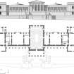 Former Edinburgh Royal High School: reconstructed ground floor plan and elevation, based on measured survey, (1998). Scan of GV007472