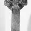 View of face of free-standing cross, (St Vigeans no.15), with restored shaft.