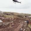 St Ethernan's Priory, Isle of May, Fife
Consolidation of remains - general view of work in progress - helicopter bringing materials
