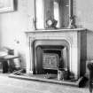 Interior view of Druminnor House showing drawing room fireplace.
