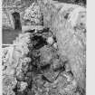 Loch Leven Castle.  Gen Details Exposed Courtyard E. Wall