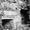 View of stonework on first floor, Barholm Castle.