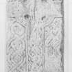 Pencil drawing of Chapel Of Garioch, The Maiden Stone Pictish cross slab 