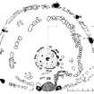 Garrol Wood Circle; Ground-plan (PSAS 39, 1904-1905, fig 1, p193)
