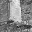 Detail of remaining wall, 128 High Street, Linlithgow.