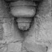 Detail of angle turret corbelling, Old Jerviston House, Motherwell.