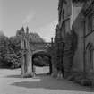 View of entrance porch from W, Cambusnethan Priory.