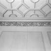 Interior view of Cambusnethan Priory showing detail of ceiling and cornice in drawing room.