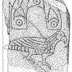 Scanned ink drawing: Strathpeffer Pictish symbol stone